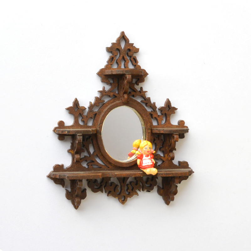 Victoriaans Spiegel muurplankje groot